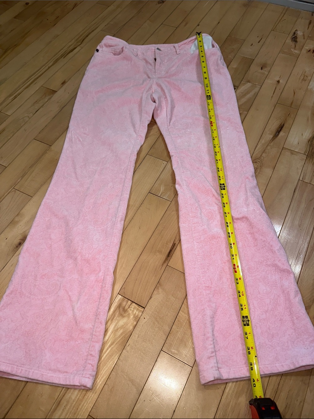 Vintage Ralph Lauren Pink Paisley Velvety Pants - Picture 6 of 9